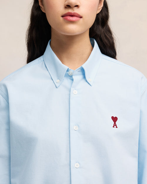 Blue Cotton Button-Down Ami de Coeur Shirt - 10 - Ami Paris