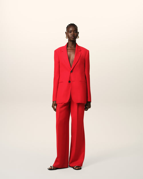 							Veste Rouge Semi-Doublée En Laine - 3						 - Ami Paris