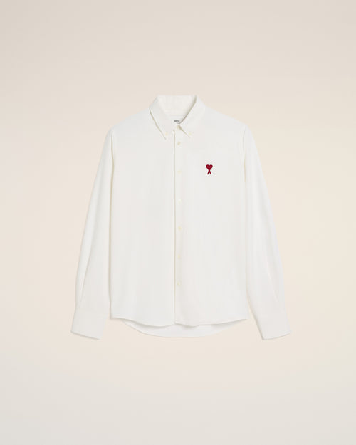 White Cotton Button-Down Ami de Coeur Shirt - 7 - Ami Paris