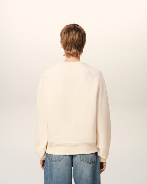 Beige Cotton Ami de Coeur Patch Sweatshirt - 11 - Ami Paris