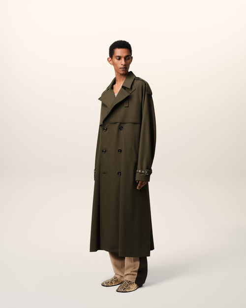 Green Wool Trench Coat - 6 - Ami Paris