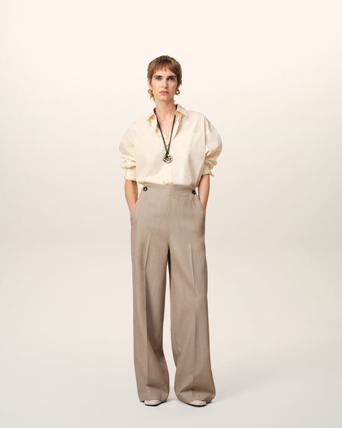 									Beige New Wool Sailor Trousers - 3								 - Ami Paris