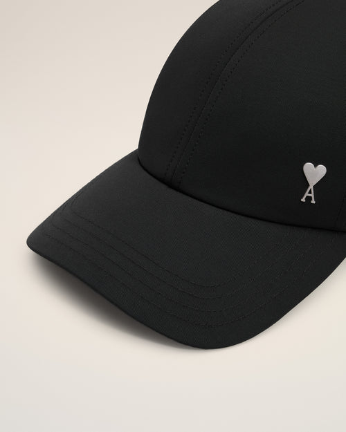 Black Twill Ami de Coeur Stud Cap - 9 - Ami Paris