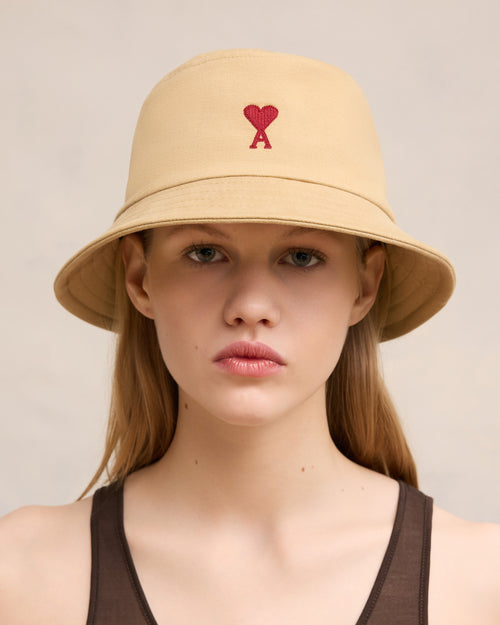 Red Ami de Coeur Embroidery Bucket Hat - 4 - Ami Paris