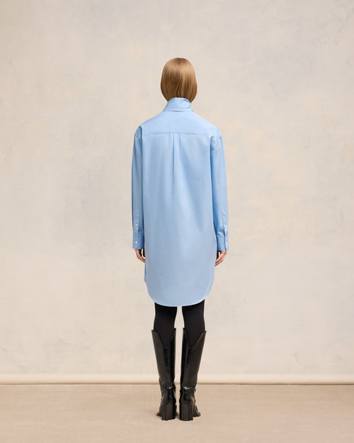 Scarf Collar Shirt Dress - 5 - Ami Paris