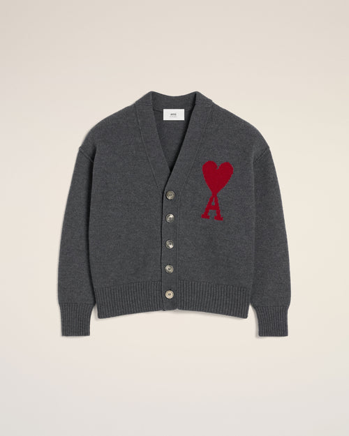 								Cardigan Gris Ami de Coeur En Laine - 3							 - Ami Paris