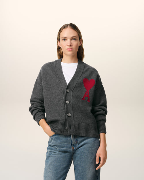 							Cardigan Gris Ami de Coeur En Laine - 3						 - Ami Paris