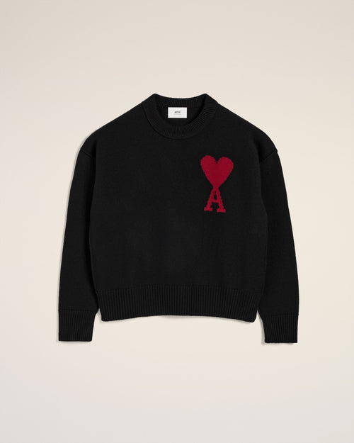 								Black Wool Ami de Coeur Sweater - 3							 - Ami Paris