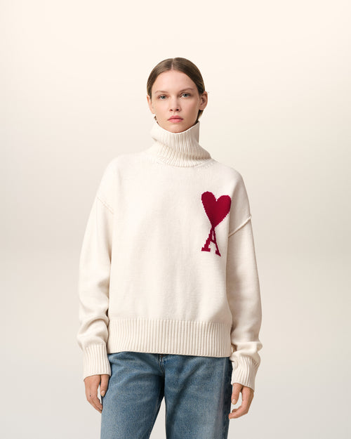 							Pull Blanc Ami de Coeur En Laine - 3						 - Ami Paris