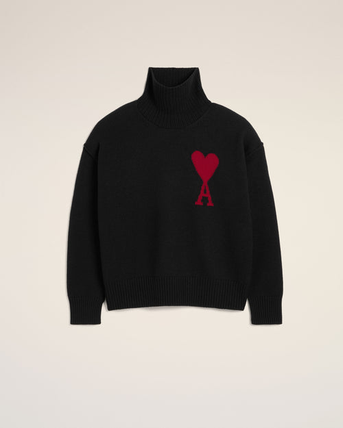 Black Wool Ami de Coeur Sweater - 2 - Ami Paris