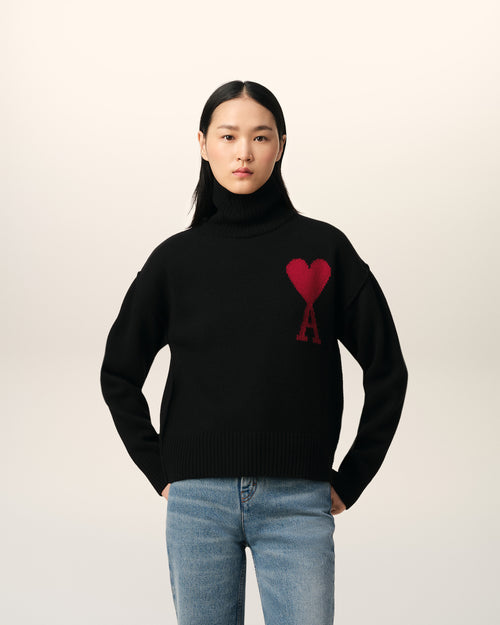 									Black Wool Ami de Coeur Sweater - 3								 - Ami Paris