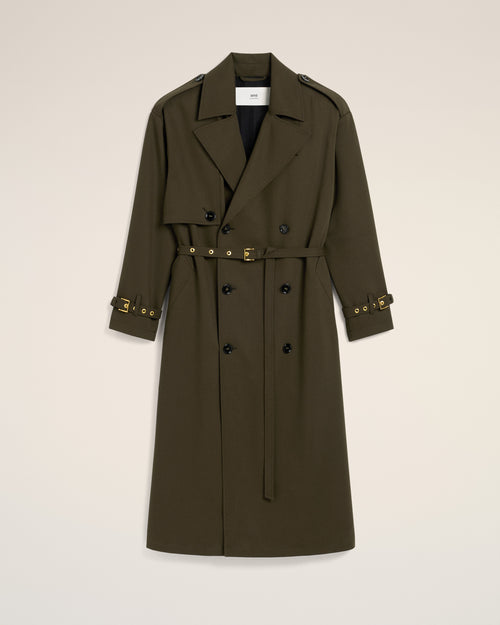 Green Wool Trench Coat - 4 - Ami Paris