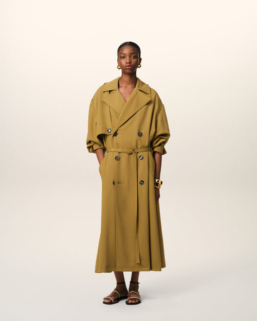 							Mustard Wool Trench Coat - 3						 - Ami Paris