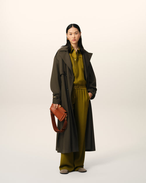 							Green Wool Trench Coat - 3						 - Ami Paris