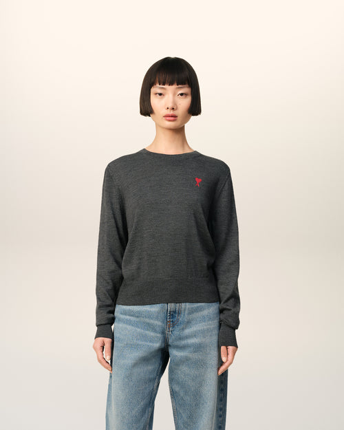 									Red Ami de Coeur Crew Neck Sweater - 3								 - Ami Paris