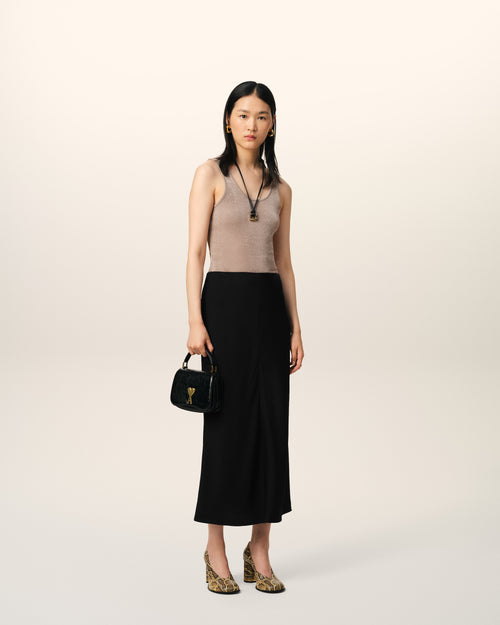 									Black Straight Midi Skirt - 3								 - Ami Paris