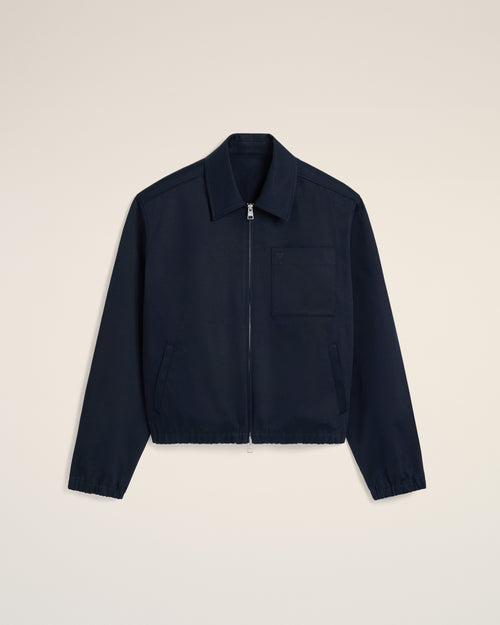 Navy Cotton Ami de Coeur Zipped Jacket - 2 - Ami Paris