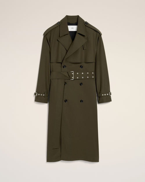 Green Wool Trench Coat - 2 - Ami Paris