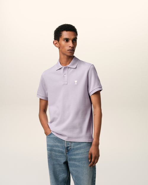 Purple Cotton Ami de Coeur Polo Shirt - 1 - Ami Paris