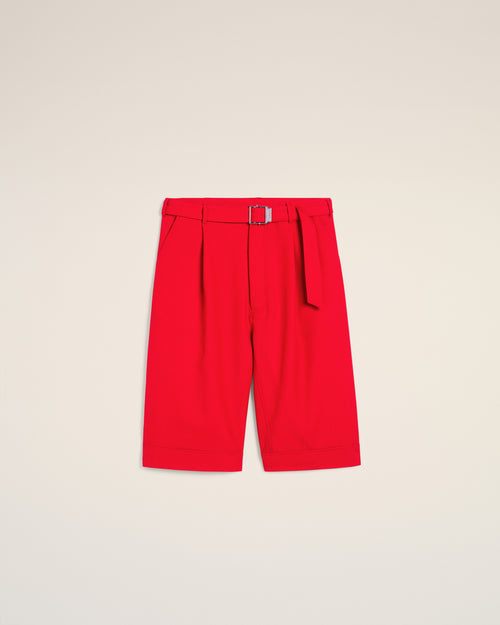 Bermuda Rouge Cargo En Laine - 2 - Ami Paris