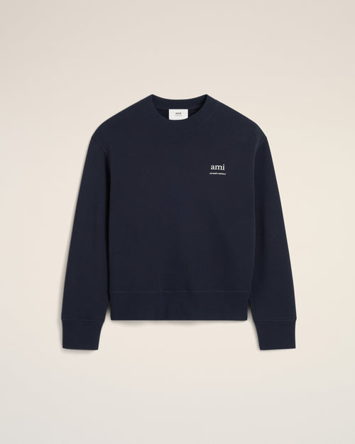 Navy Cotton Sweatshirt - 2 - Ami Paris