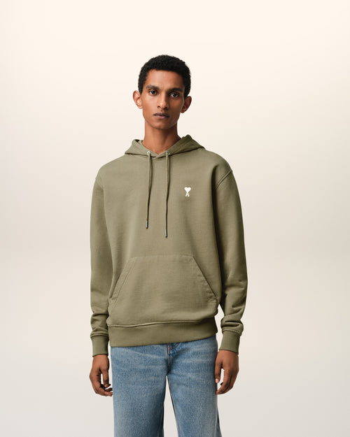 Green Cotton Ami de Coeur Hoodie - 1 - Ami Paris