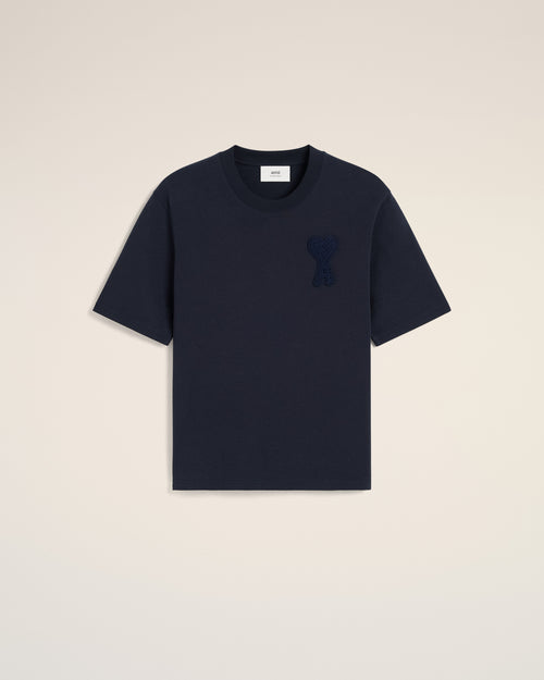 Navy Cotton Ami de Coeur Patch T-Shirt - 1 - Ami Paris