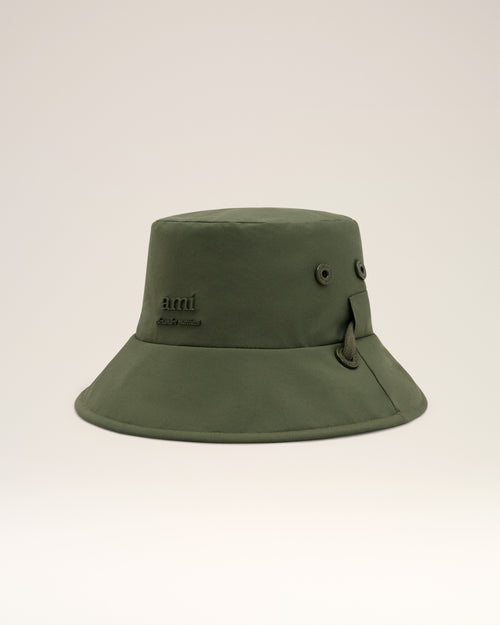 Green Water-repellent String Bucket Hat - 1 - Ami Paris