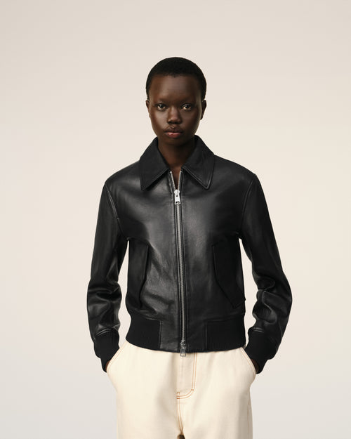 Leather Zipped Jacket - 4 - Ami Paris