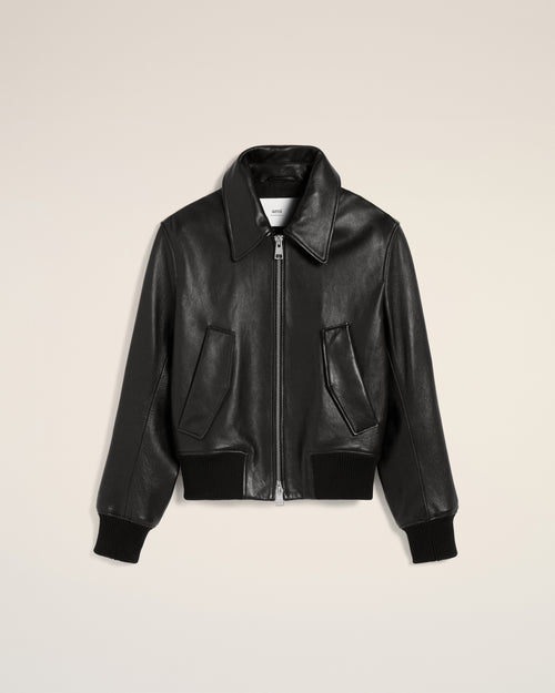 Leather Zipped Jacket - 2 - Ami Paris