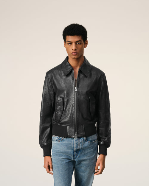 Leather Zipped Jacket - 1 - Ami Paris