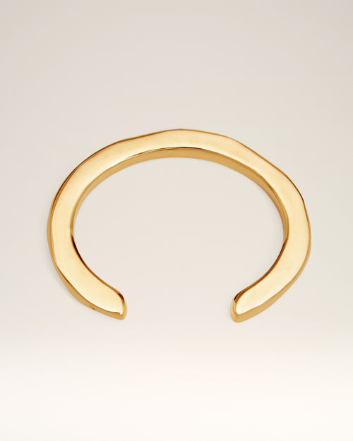 Gold Brass Dune Small Size Cuff - 1 - Ami Paris