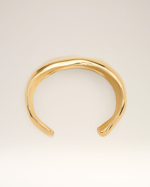 Gold Brass Dune Large Size Cuff - 1 - Ami Paris