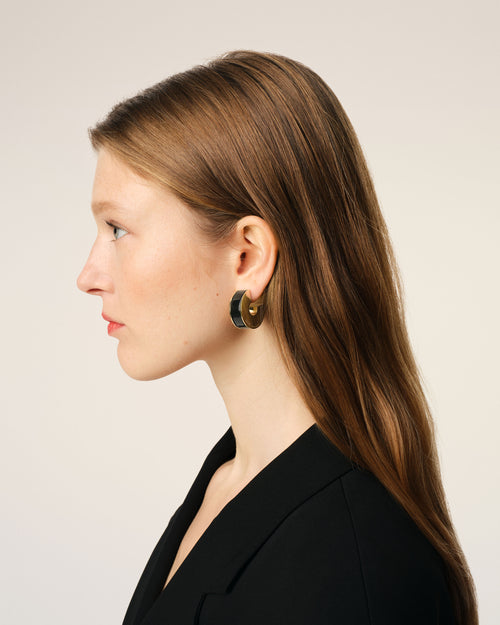 									Black Brass Rivage Hoops - 3								 - Ami Paris