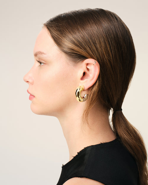 									Gold Brass Dune Hoops - 3								 - Ami Paris