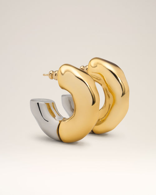 Gold Brass Dune Hoops - 1 - Ami Paris