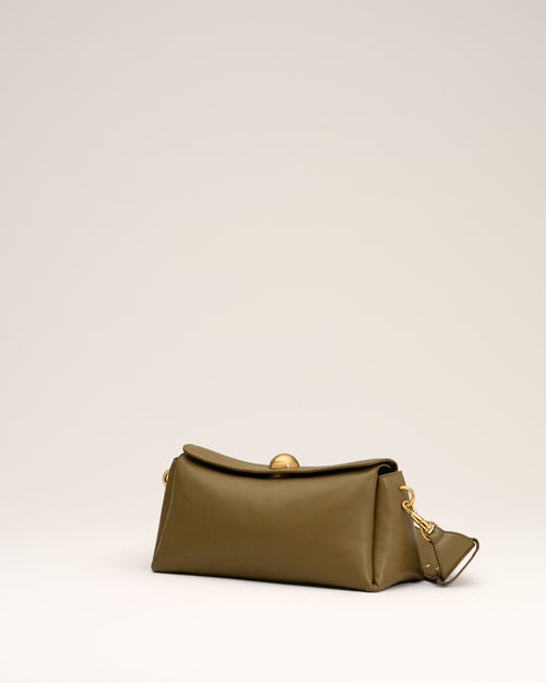 Khaki Leather Carrousel Bag - 2 - Ami Paris