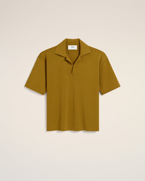 Mustard Short Sleeve Polo - 1 - Ami Paris