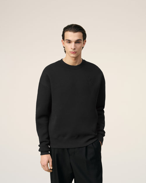 Black Cotton Ami de Coeur Sweatshirt - 3 - Ami Paris