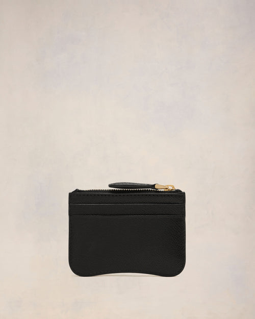 									Black Leather Zipped Card Holder - 3								 - Ami Paris