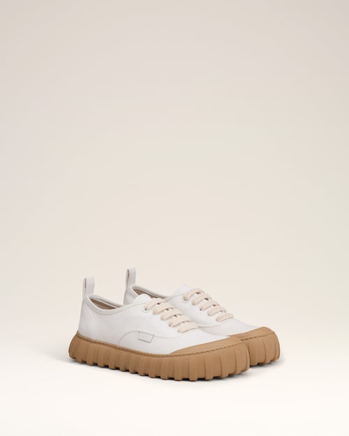 White Cotton Low Top Tempo Canvas Sneakers - 3 - Ami Paris