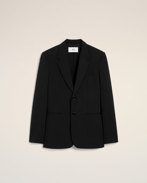 Veste Noire Semi-Doublée En Laine - 4 - Ami Paris