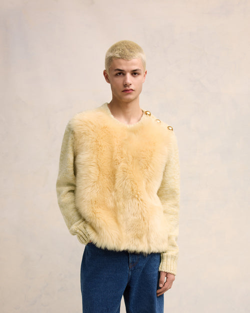 Shearling Crew Neck Sweater - 3 - Ami Paris