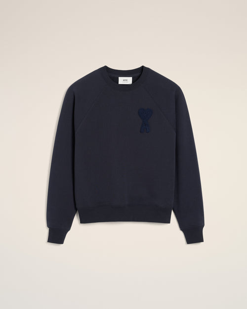 Sweatshirt Bleu Marine Patch Ami de Coeur En Coton - 1 - Ami Paris