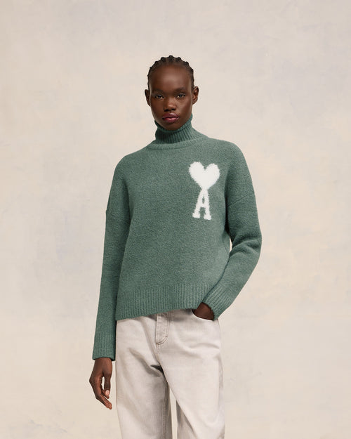 							Off-White Ami de Coeur Pullover mit hohem Stehkragen - 3						 - Ami Paris