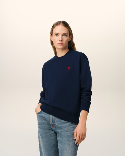 									Sweatshirt Bleu Marine Ami de Coeur En Coton - 3								 - Ami Paris