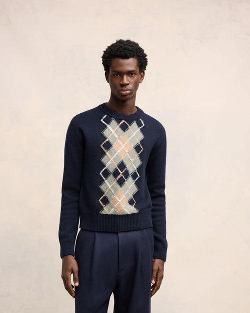 Argyle Crew Neck Sweater - 3 - Ami Paris