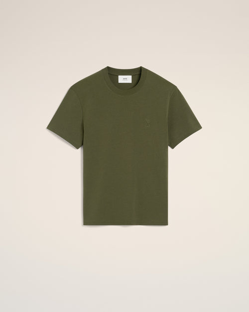 Green Cotton Ami de Coeur T-Shirt - 1 - Ami Paris