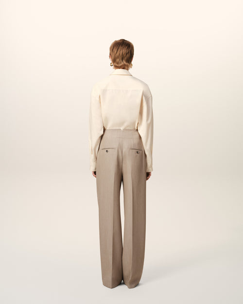 Beige New Wool Sailor Trousers - 4 - Ami Paris