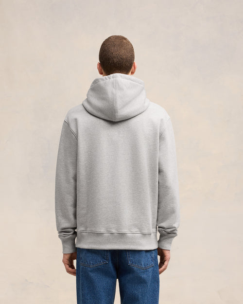 Grey Cotton Ami de Coeur Zipped Hoodie - 5 - Ami Paris